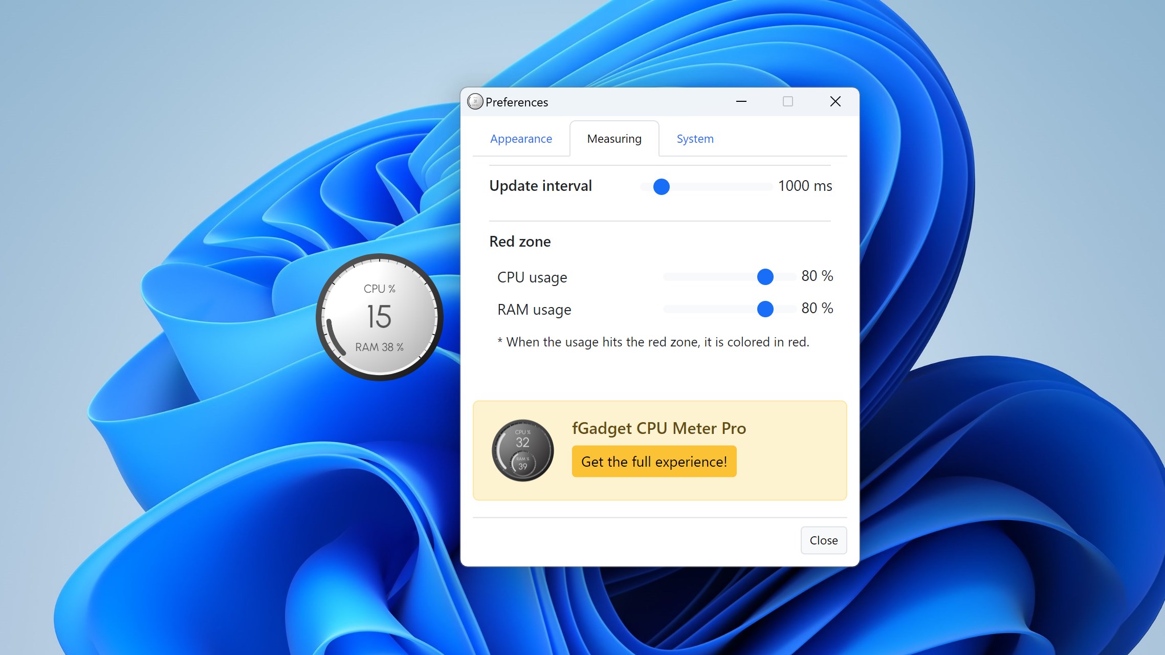 fGadget CPU Meter Lite Screenshot 6