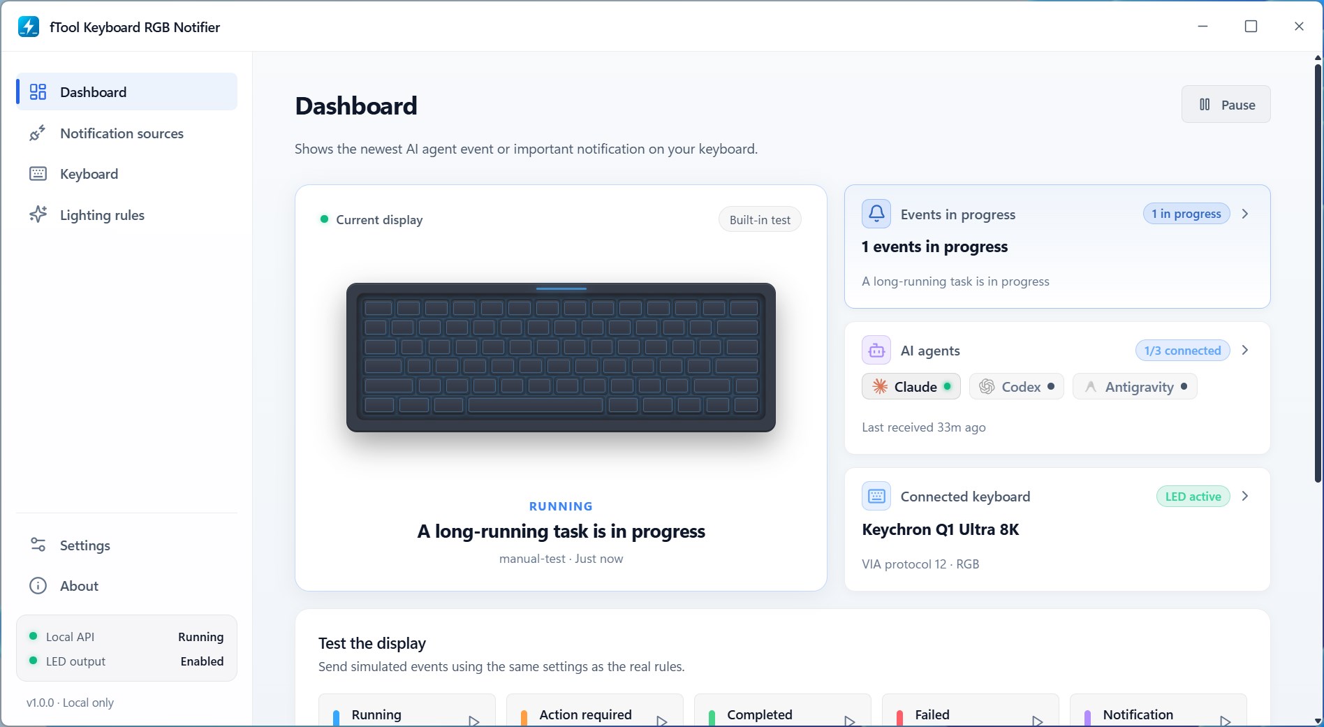 Dashboard in light theme