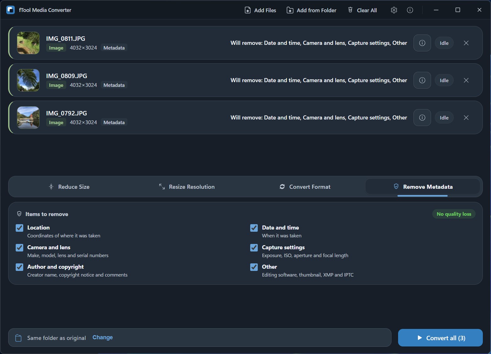 Quality, Bitrate and Format Conversion Details