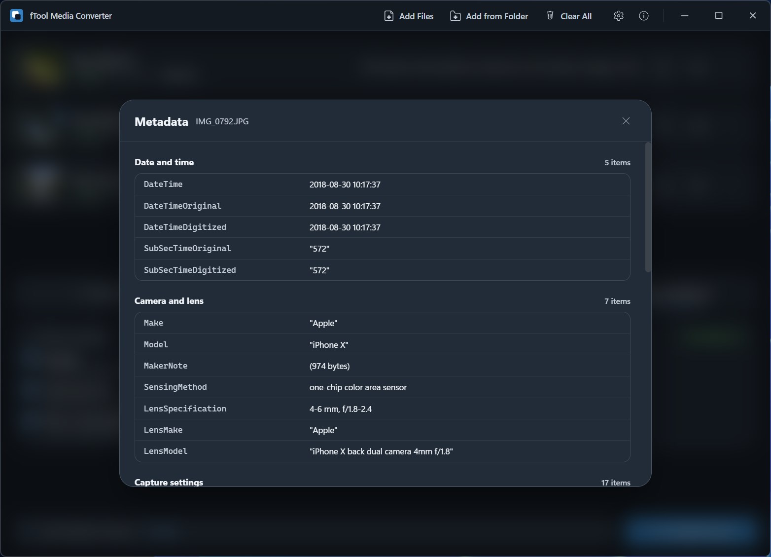 Detected Metadata Tag Inspection